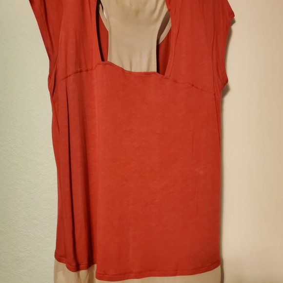 Lightweight Orange and Tan Ladies Blouse - Picture 2 of 4